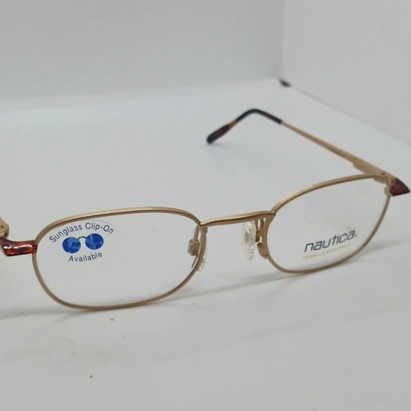 NWT MEN'S NAUTICA EYEGLASS FRAMES J36 GOLD - Picture 2 of 4